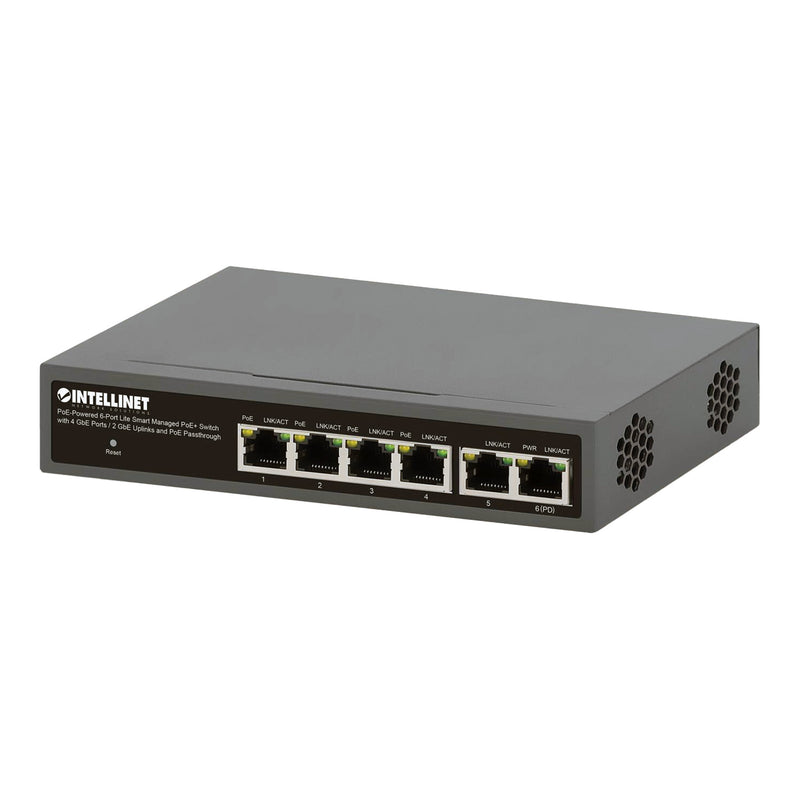 Intellinet 562034 6-Port PoE+ Lite Smart Managed Gigabit Switch with 4GbE Ports/2GbE Uplinks