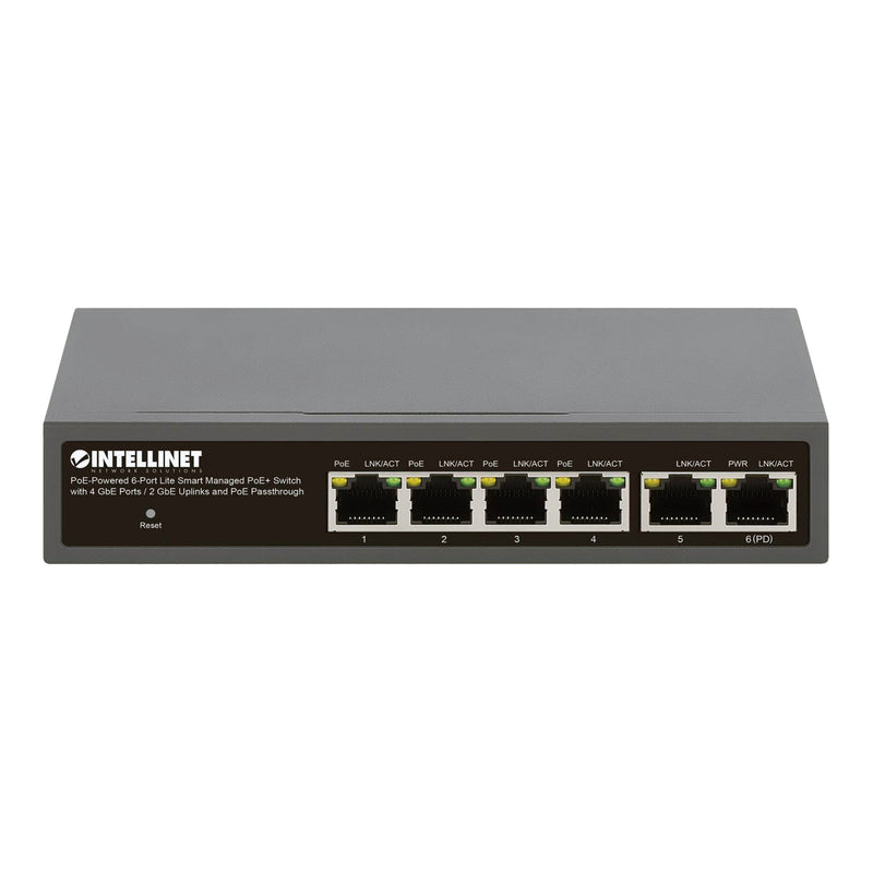 Intellinet 562034 6-Port PoE+ Lite Smart Managed Gigabit Switch with 4GbE Ports/2GbE Uplinks