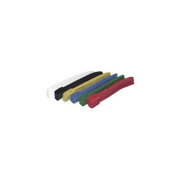 6" Hook and Loop Cable Ties - White / 10 Pack