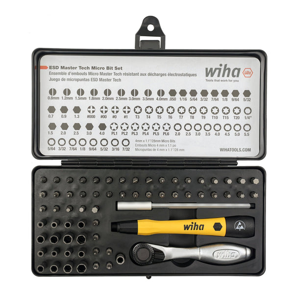 Wiha Wiha 75965 65-Piece System 4 ESD Safe Master Technician's Ratchet and MicroBits Set Default Title
