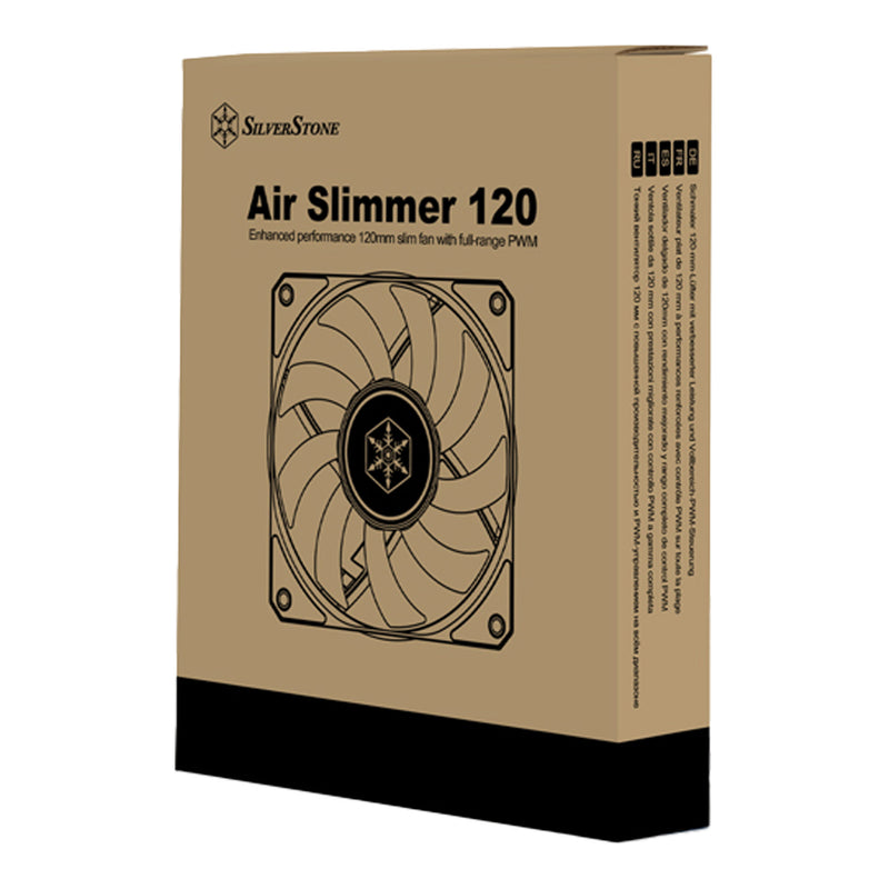 SilverStone AS120B Air Slimmer 120 Enhanced Performance 120mm Slim Fan - Black