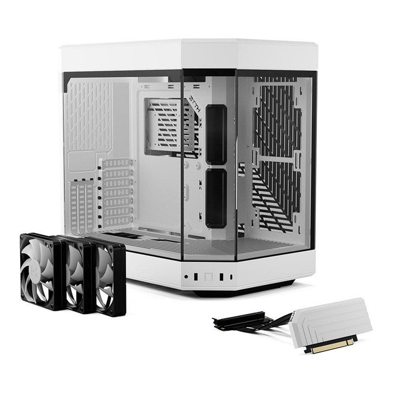 HYTE CS-HYTE-Y60-WW Modern Aesthetic Dual Chamber Mid-Tower ATX Computer Gaming Case with PCIE 4.0 Riser Cable Included - Snow White