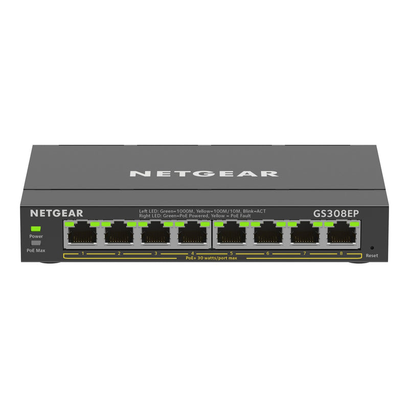 Netgear GS308EP-100NAS 8-Port Gigabit Ethernet PoE+ Smart Managed Plus Switch