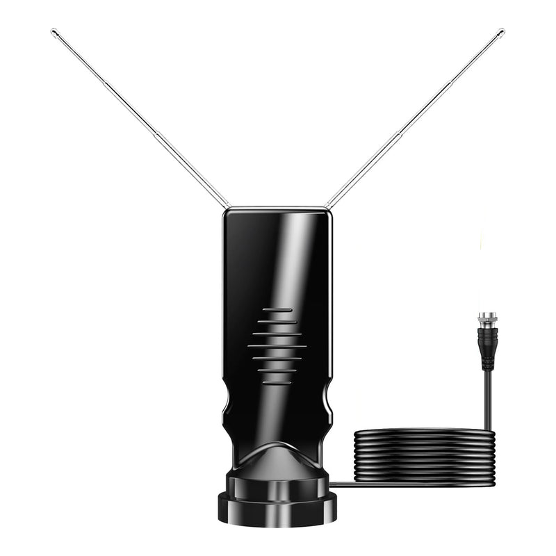 Altex Preferred MFG 4K 1080p Indoor Long Range Rabbit Ears HDTV 360° Antenna with Suction Cup Base - 4.9ft Cable