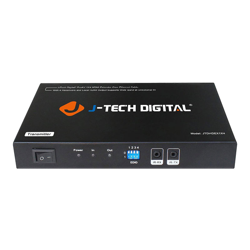 J-Tech Digital JTDHDEX1x4 HDMI 1x4 Extender 1080p 164ft with 4 Receivers