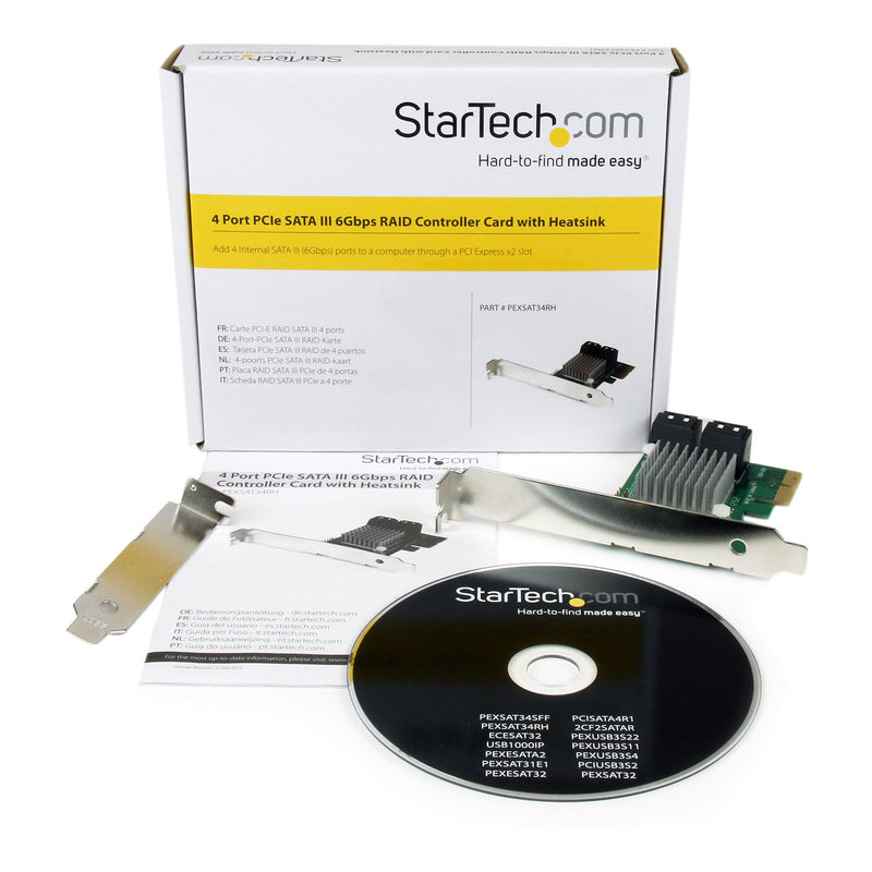 StarTech PEXSAT34RH 4-Port PCI Express 2.0 SATA III 6Gbps RAID Controller Card with HyperDuo SSD Tiering