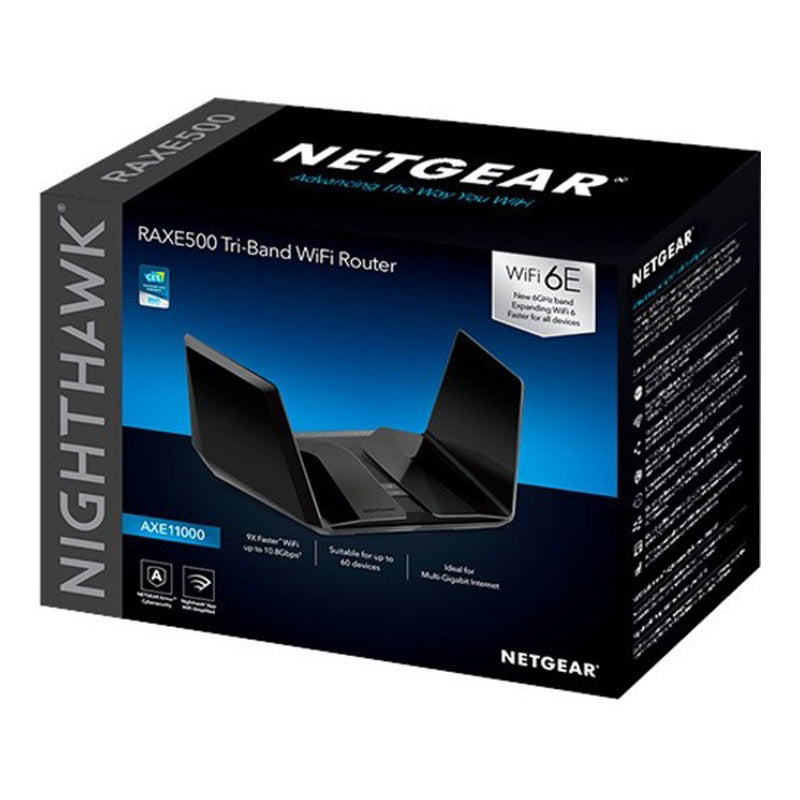 Netgear RAXE500-100NAS Nighthawk RAXE500 AXE11000 Tri-Band Wi-Fi 6 Router