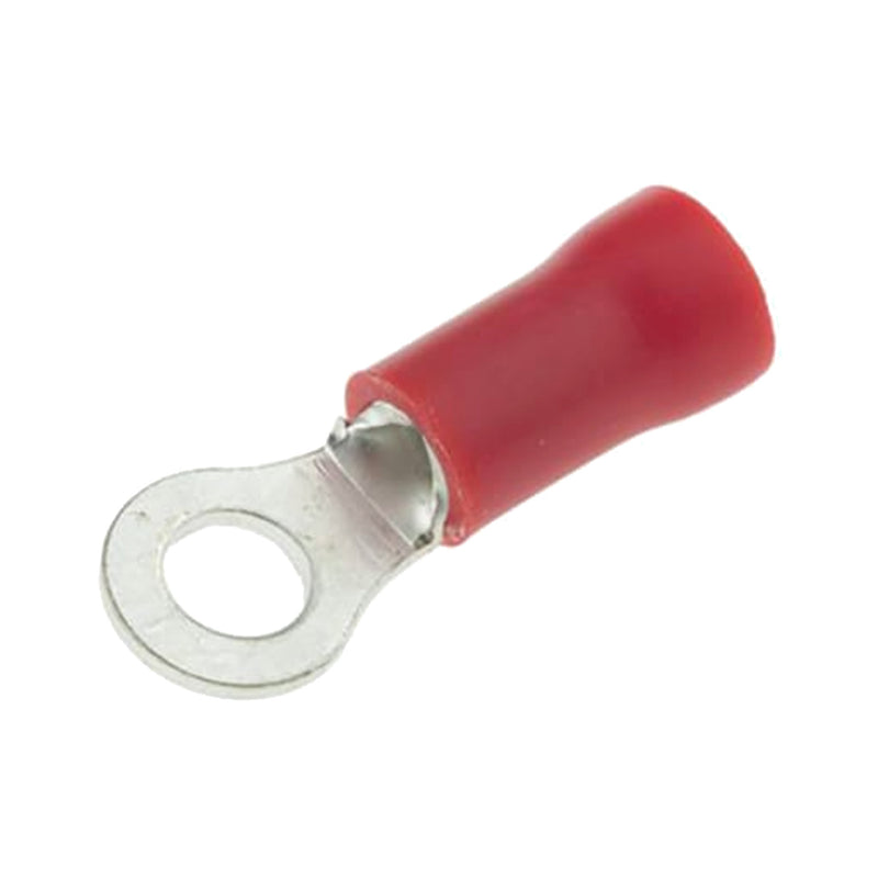 SR Components RIN-8I 1/4" Stud 16~14AWG Vinyl-Insulated Barrel Ring Tongue Terminal - Red 100-Pack
