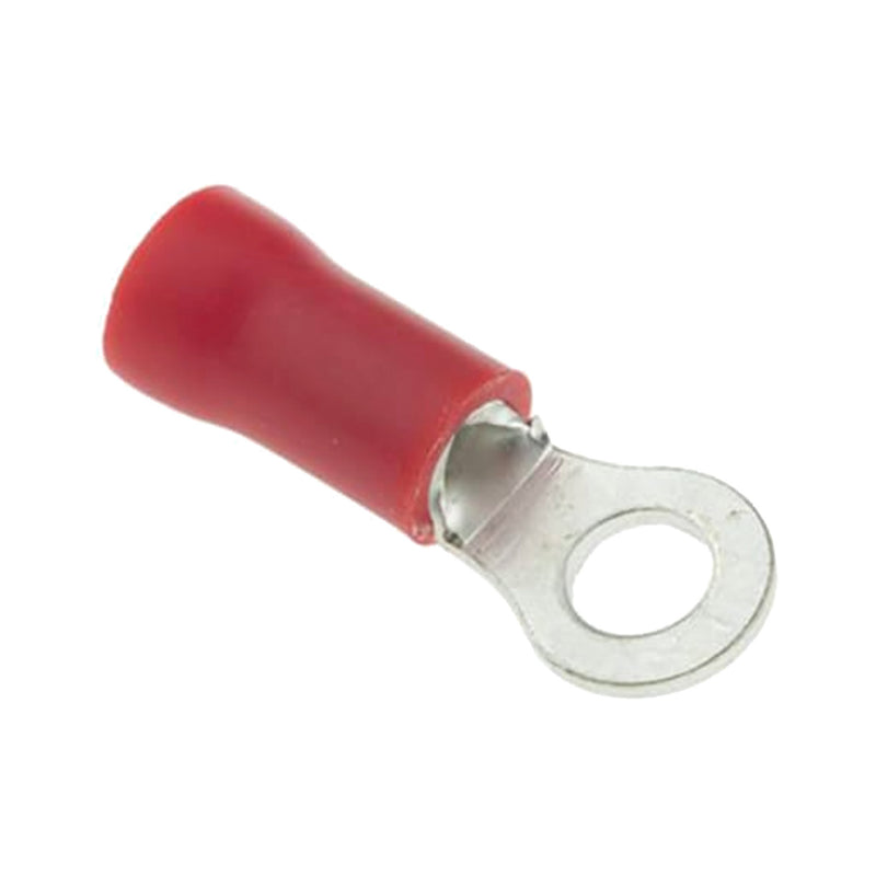 SR Components RIN-8I 1/4" Stud 16~14AWG Vinyl-Insulated Barrel Ring Tongue Terminal - Red 100-Pack