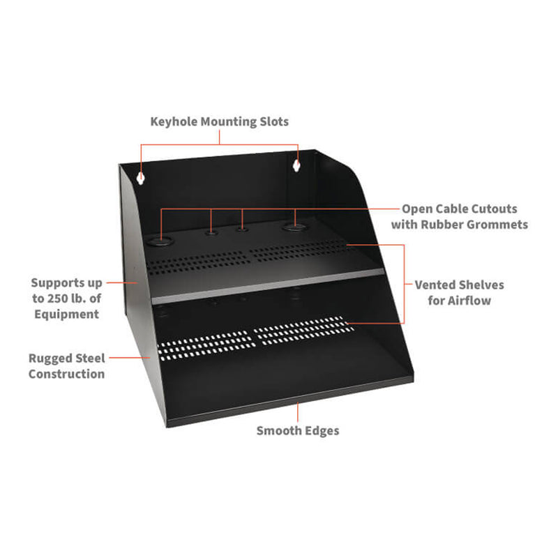 Tripp Lite SRWOSHELFLG 20" Wall-Mount Double Shelf for IT Equipment - Black