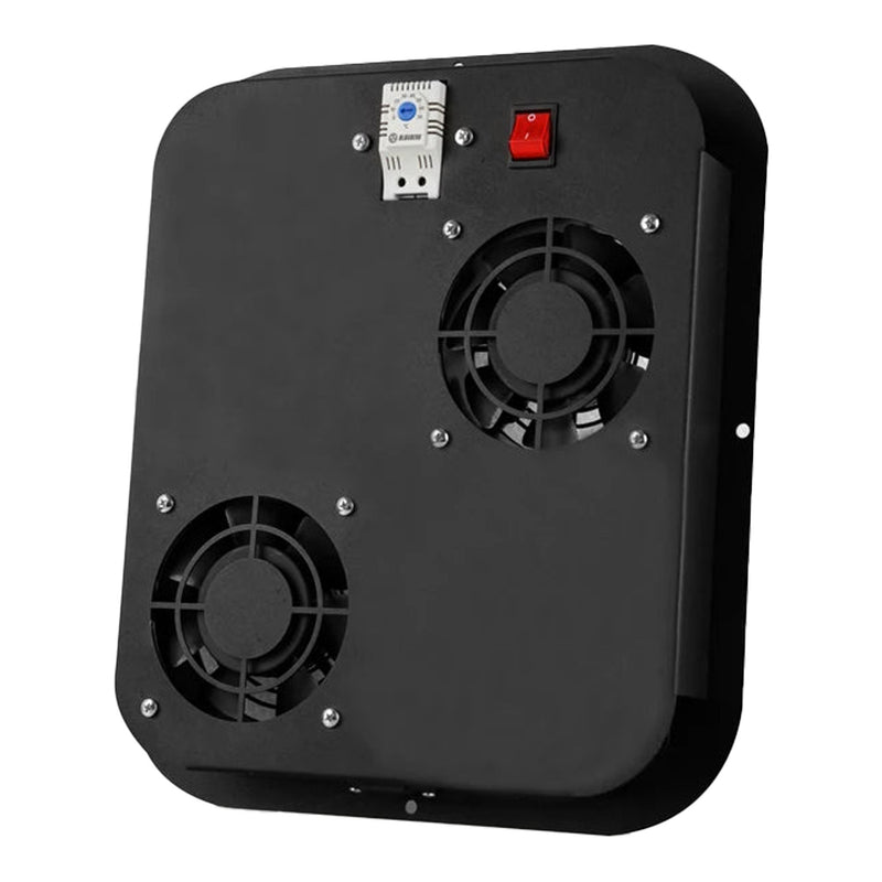 SERRACK STV-FAN2-FS-OAT 2-Fan Cooling & Ventilation Module with Analog Thermostat & On/Off Switch