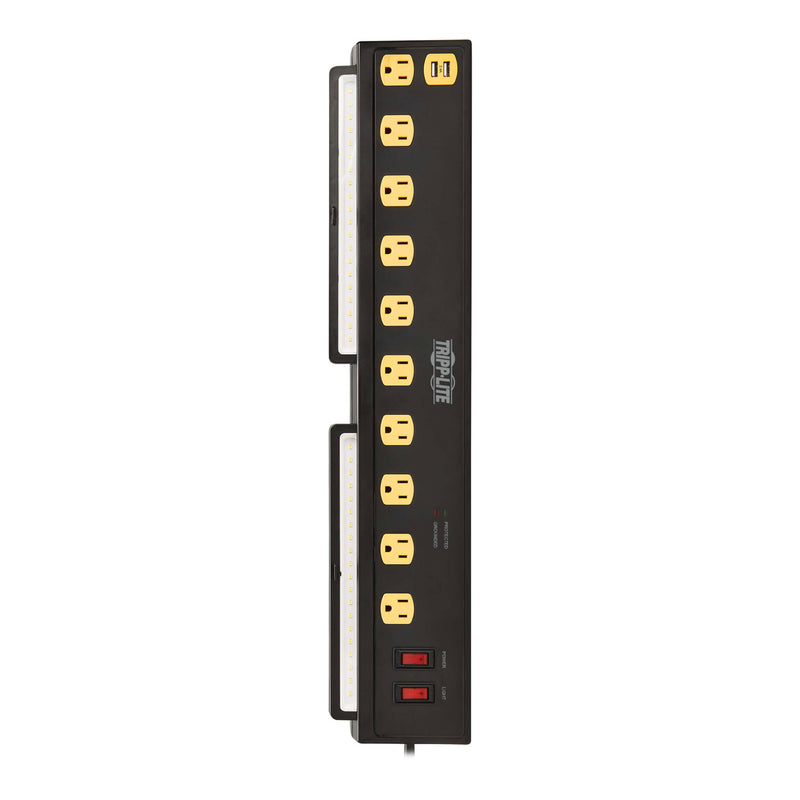 Tripp Lite TLP1006USB 10-Outlet 2 USB Ports 1350 Joules Protect It! Surge Protector with Swivel Light Bars