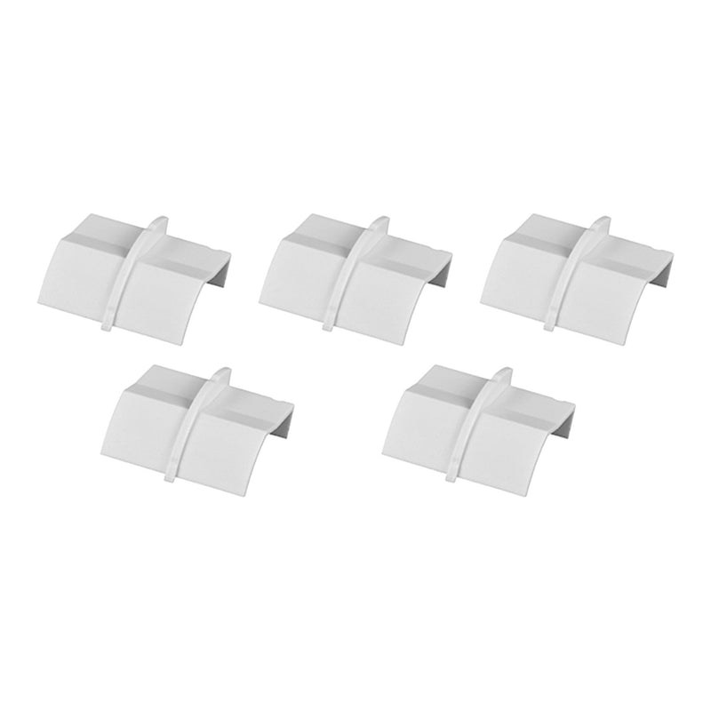 D-Line US/CP22QSW-5PK 5-Pack 1/4 Round Coupler Cable Raceway Accessory - White