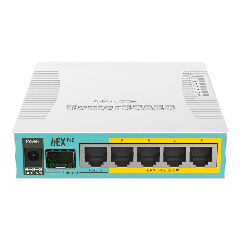 MikroTik hEX PoE 5-Port Gigabit Ethernet Router with 4 PoE Ports
