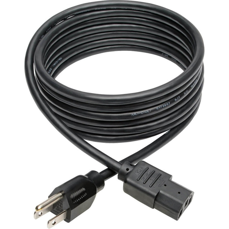 Tripp Lite Desktop Computer AC Power Cable, NEMA 5-15P to C13 - 10A, 125V, 18 AWG, 10 ft., Black