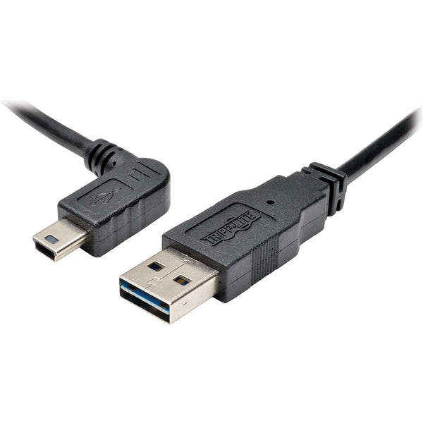 Tripp Lite Tripp Lite UR030-003-LAB  3ft Universal Reversible USB 2.0 USB-A Male to Left Angle USB-B Mini Male Cable Default Title
