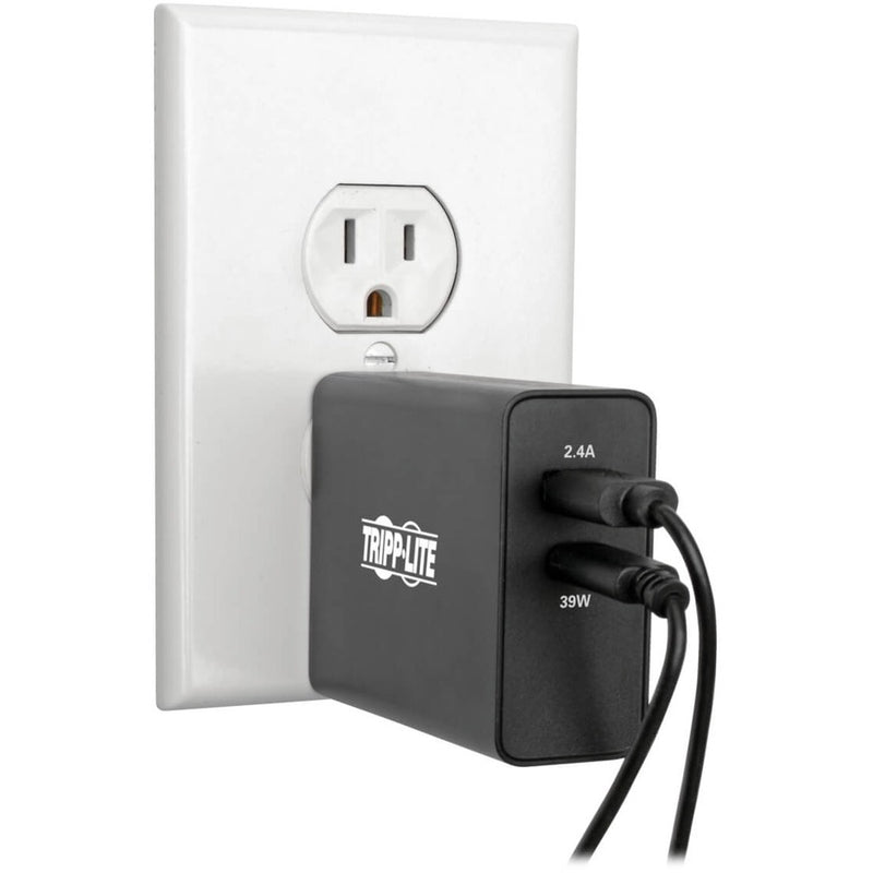 Tripp Lite U280-W02-A1C1 Dual-Port USB Wall Charger with PD Charging USB-C 39W and USB-A 5V 2.4A 12W