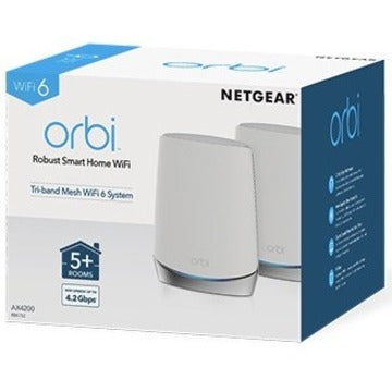 NETGEAR NETGEAR RBK752-100NAS 4.2Gbps Router and Satellite Orbi Whole Home Tri-Band WiFi 6 AX4200 Mesh System Default Title
