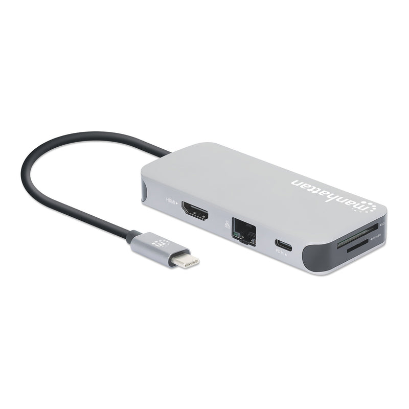 Manhattan 130615 8-in-1 USB-C Docking Station with Power Delivery