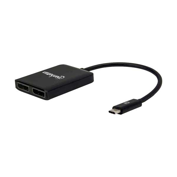 Manhattan 152952 USB-C to Dual DisplayPort Adapter MST Hub