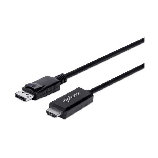 Manhattan 153201 6ft 1.8m 4K@60Hz Black DisplayPort Male to HDMI Male Cable