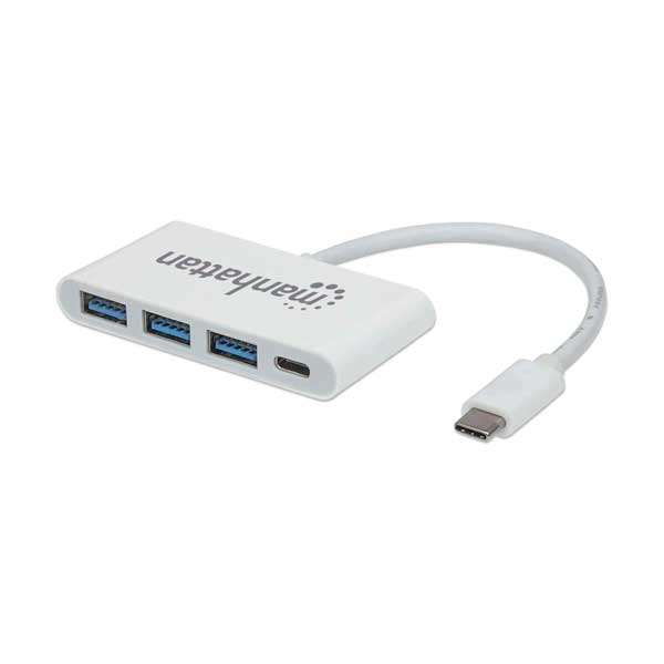 Manhattan 163552 4-Port SuperSpeed USB-C 3.1 Gen 1 Type-C Hub with Power Delivery