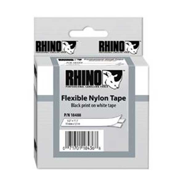 Dymo Rhino Pro 1/2" White Flexible Nylon Labels