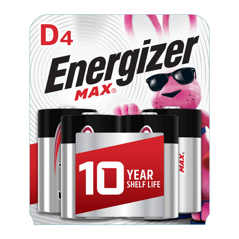 Energizer MAX D Alkaline Battery - 4 Pack