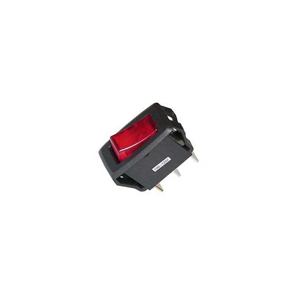 Lighted Rocker Switch w/ Red Actuator - SPST