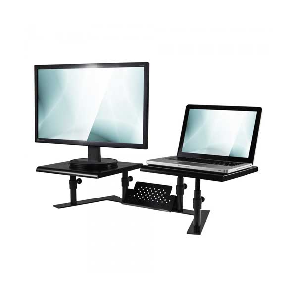 Allsop 31883 Metal Art ErgoTwin Height Adjustable Dual Monitor Stand