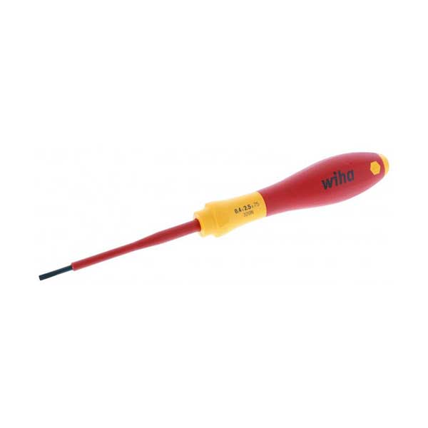 Wiha Tools 32010 2.5 x 75mm (3/32") Insulated Cushion Grip Slotted Screwdriver
