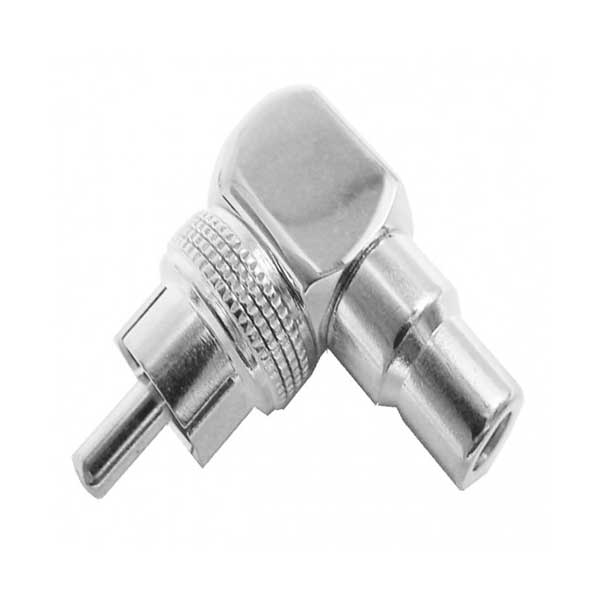Calrad Calrad 35-480 Right Angle RCA Plug to RCA Jack Adapter Nickel Plated with Teflon Insulator Default Title
