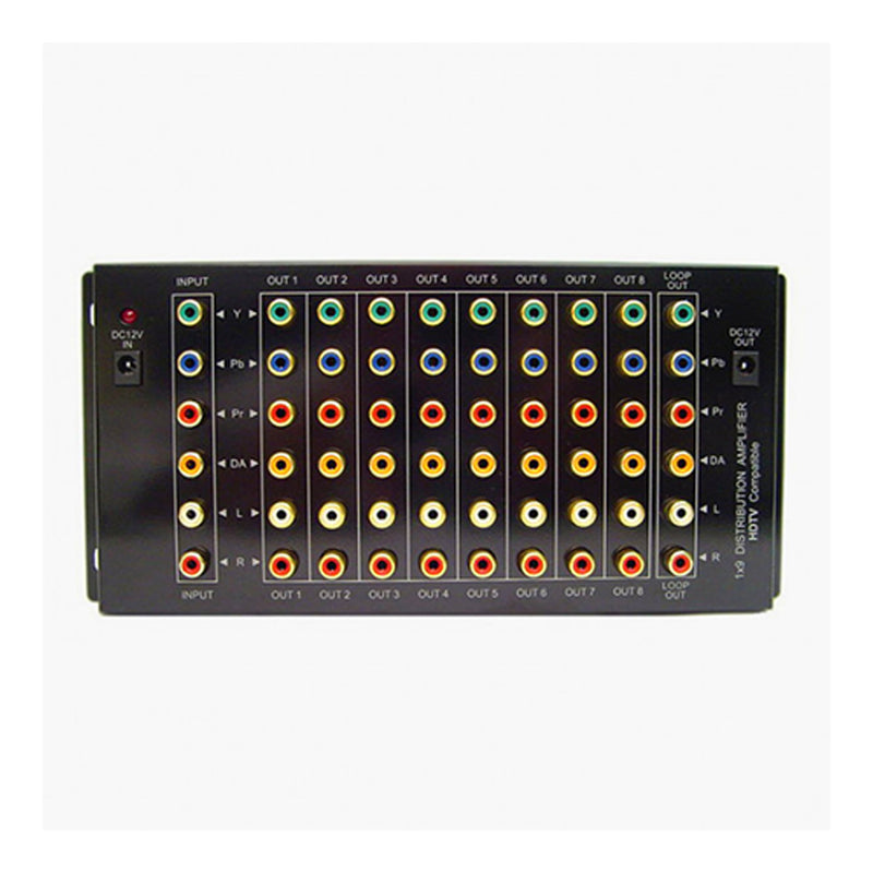 1 in, 9 out Component Video powered distribution amp, with LR + Coaxial Digital Audio
