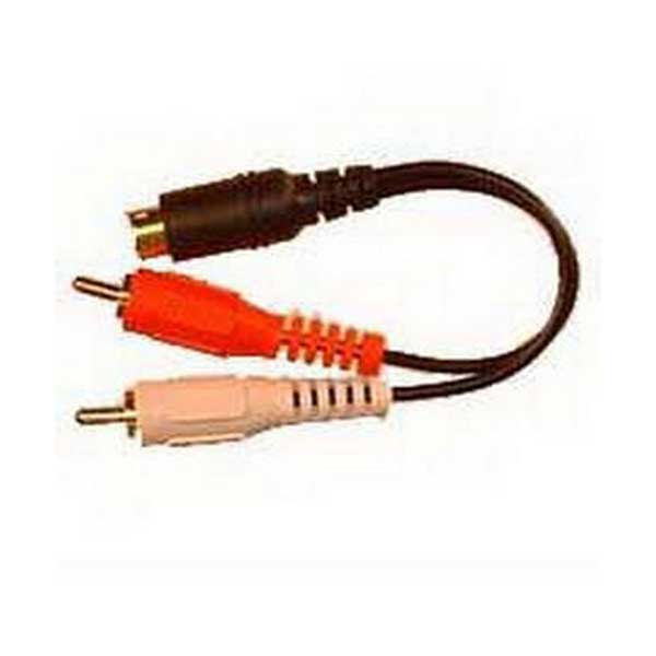S-Video 'Y' Adapter (4-Pin S-VHS Male to Two RCA Male Connectors)