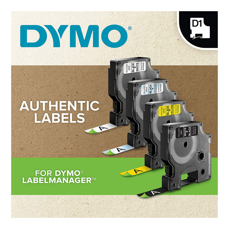 DYMO 45018 1/2" Black on Yellow D1 Labeling Tape