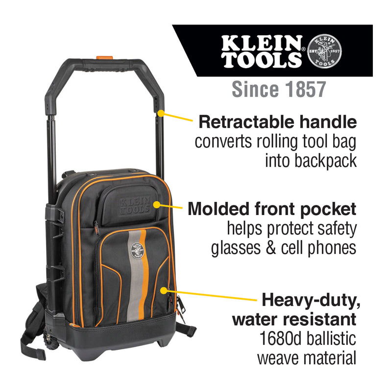 Klein Tools 55604 Rolling Tool Backpack