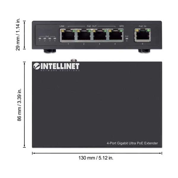 Intellinet 561617 4-Port Gigabit Ultra PoE Extender