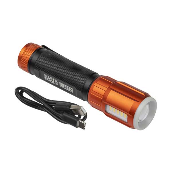 Klein Tools 56412 Rechargeable LED Flashlight with Worklight