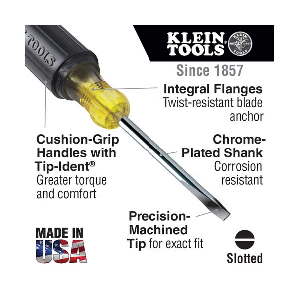 Klein Tools 608-8 1/8-Inch Cabinet Tip 8-Inch Mini Screwdriver