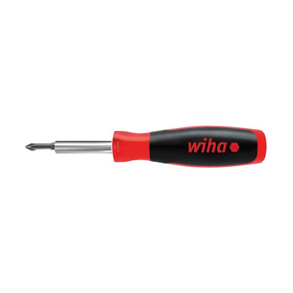 Wiha Tools 77890 6inOne Multi-Driver Screwdriver with 2 Nut Driver Tips and Cushioned Grip