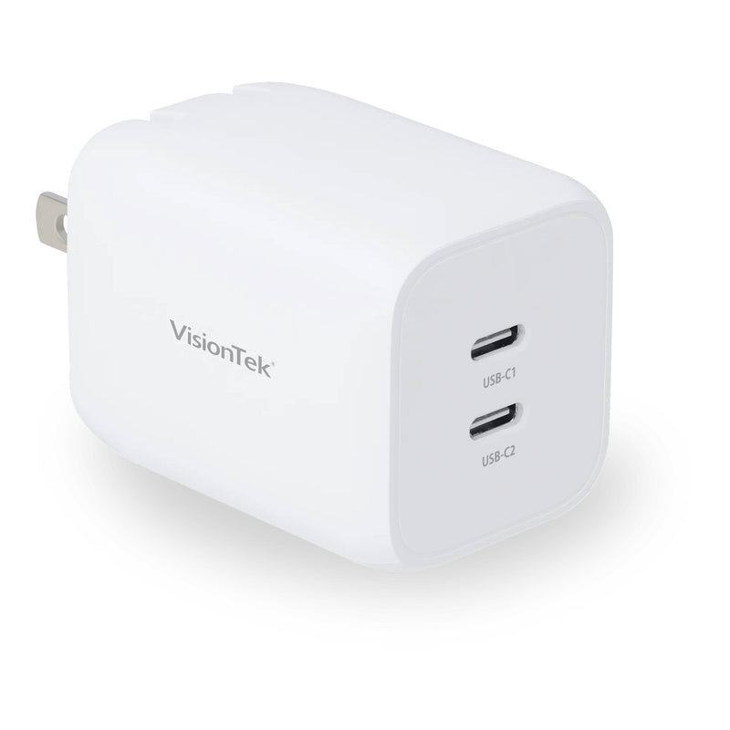 VisionTek 901535 2-Port 45W USB-C GaN II Power Adapter