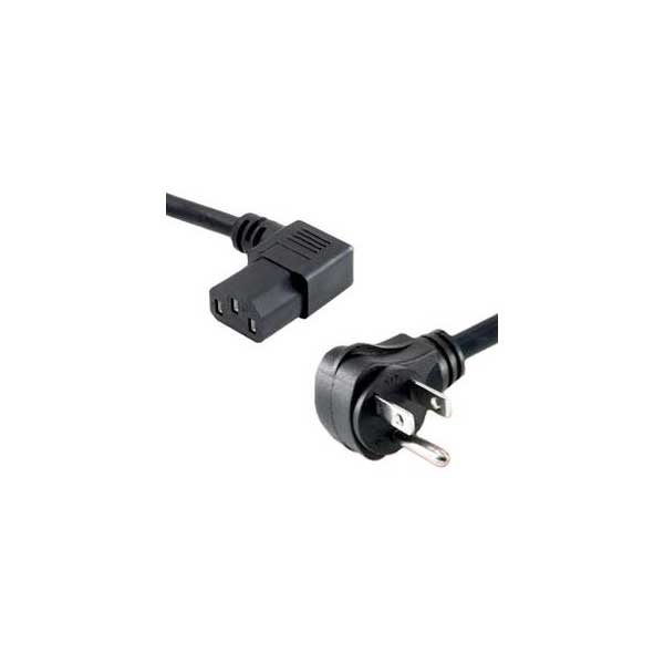 Quail Electronics PC Power Cable, Black NEMA 5-15P Left Angle to IEC-60320-C13 Right Angle Default Title
