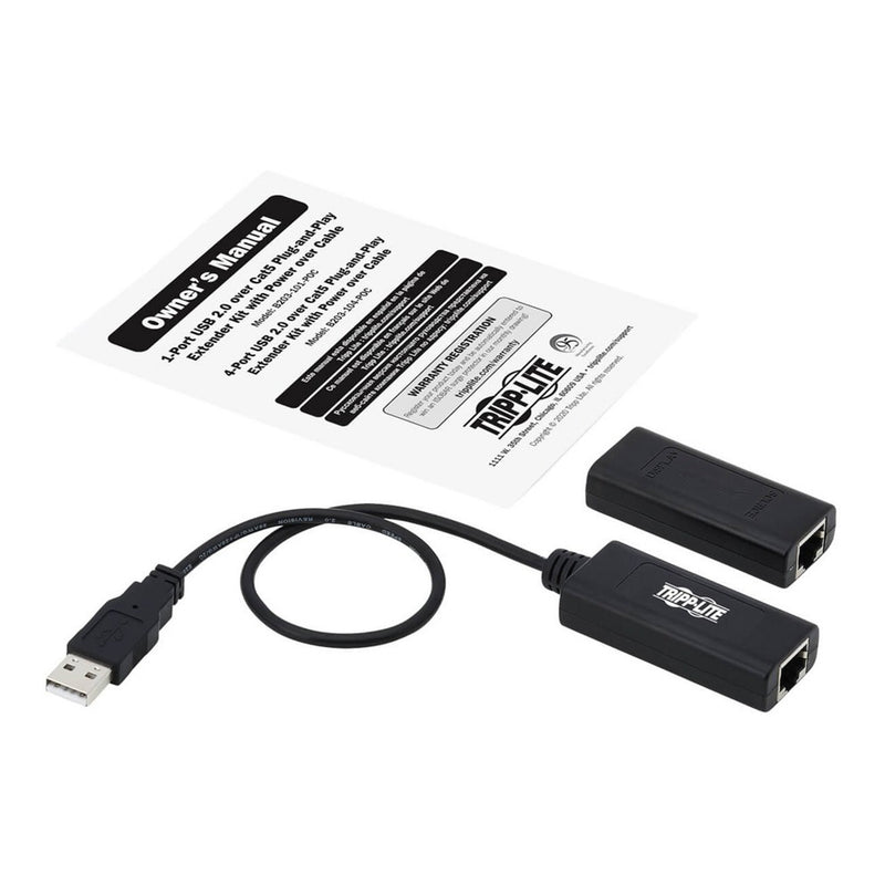 Tripp Lite B203-101-POC USB over Cat5/Cat6 Extender Kit 1-Port with PoC USB 2.0 164 ft