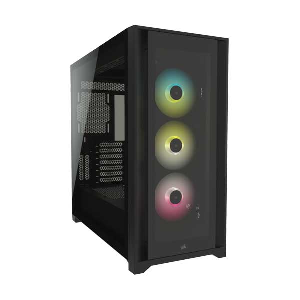 CORSAIR CORSAIR CC-9011212-WW iCUE 5000X RGB Black Tempered Glass Mid-Tower ATX PC Smart Case Default Title
