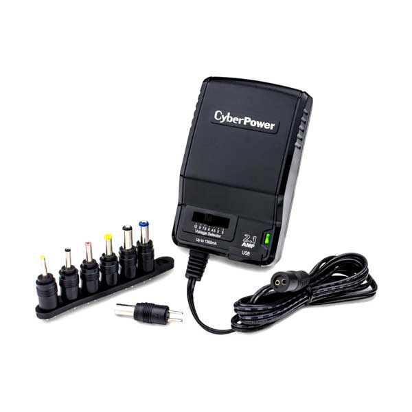 CyberPower CPUAC1U1300 2.1A 1300mA 3-12 volts 7-Tip Universal AC Power Adapter