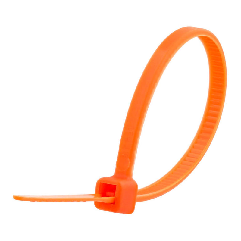 Secure Cable Ties CT-04018-OR 4" Orange Miniature Nylon Cable Tie - 100 Pack