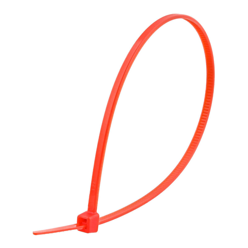 Secure Cable Ties CT-08018-RD 8" Red Miniature Nylon Cable Tie - 100 Pack