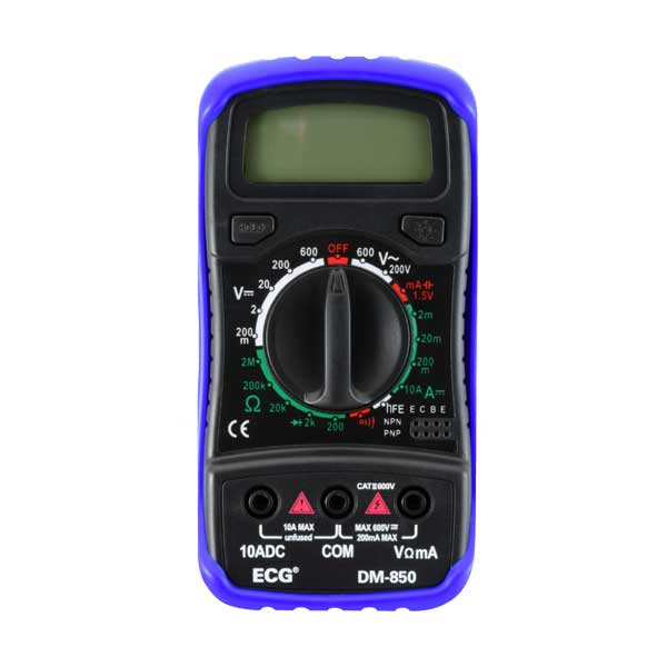 NTE DM-850 3 1/2 Digit LCD Display 6 Function Digital Multimeter with Data Hold and Backlight