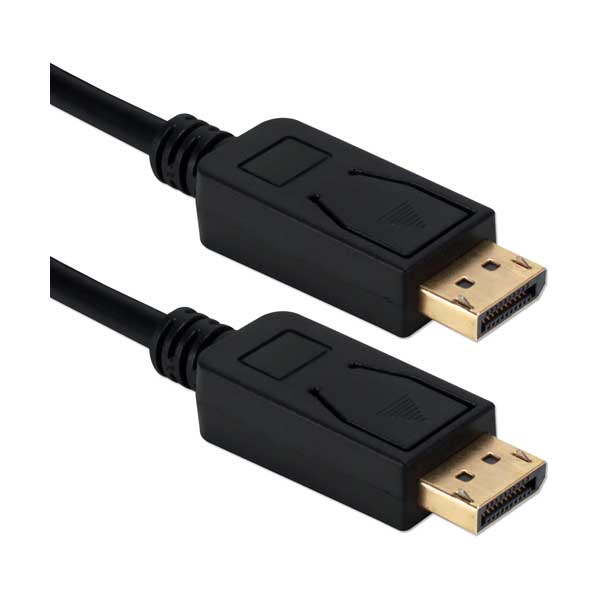 QVS DP8-03 3ft DisplayPort 1.4 UltraHD 8K Black Cable with Latches