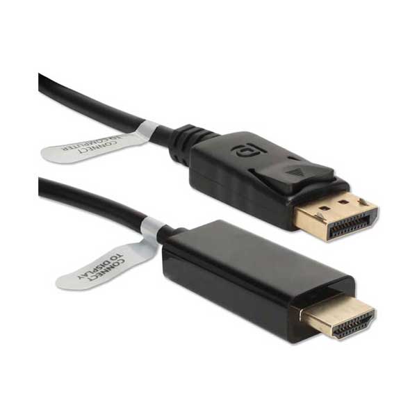 QVS QVS DPHD-03 3ft DisplayPort Male to HDMI Male 4K Digital A/V Cable Default Title
